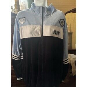 Old Skool Size XL Men’s Zip Front Velour Jacket 48” Chest 28” L *flaw